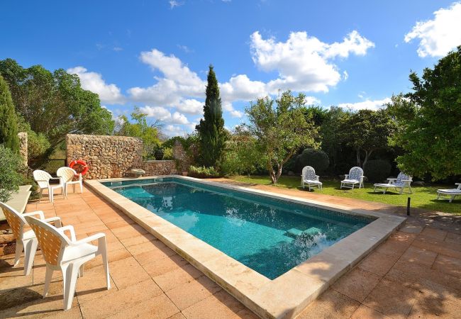 The villa has of a large pool